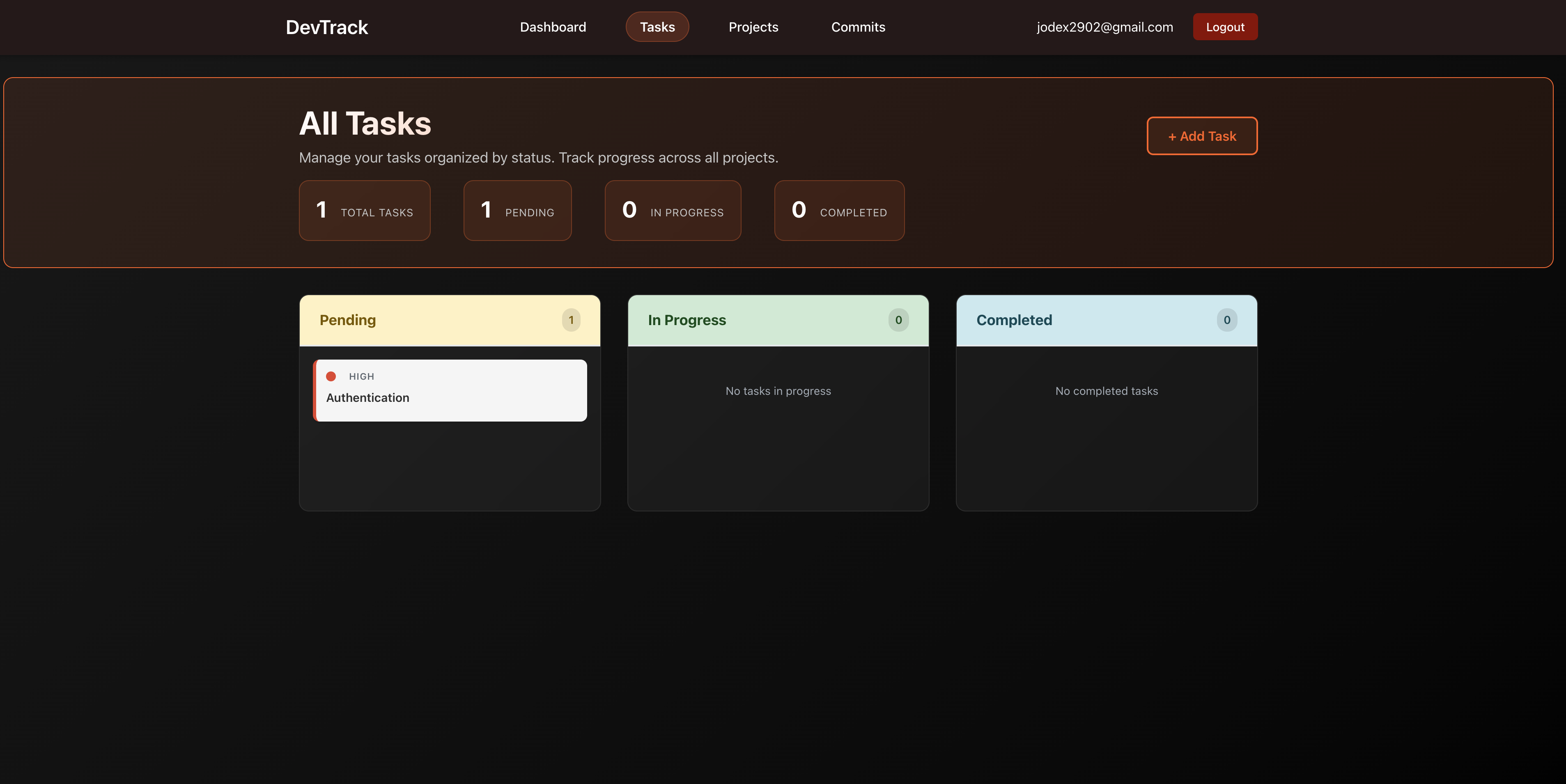 DevTrack screenshot 2