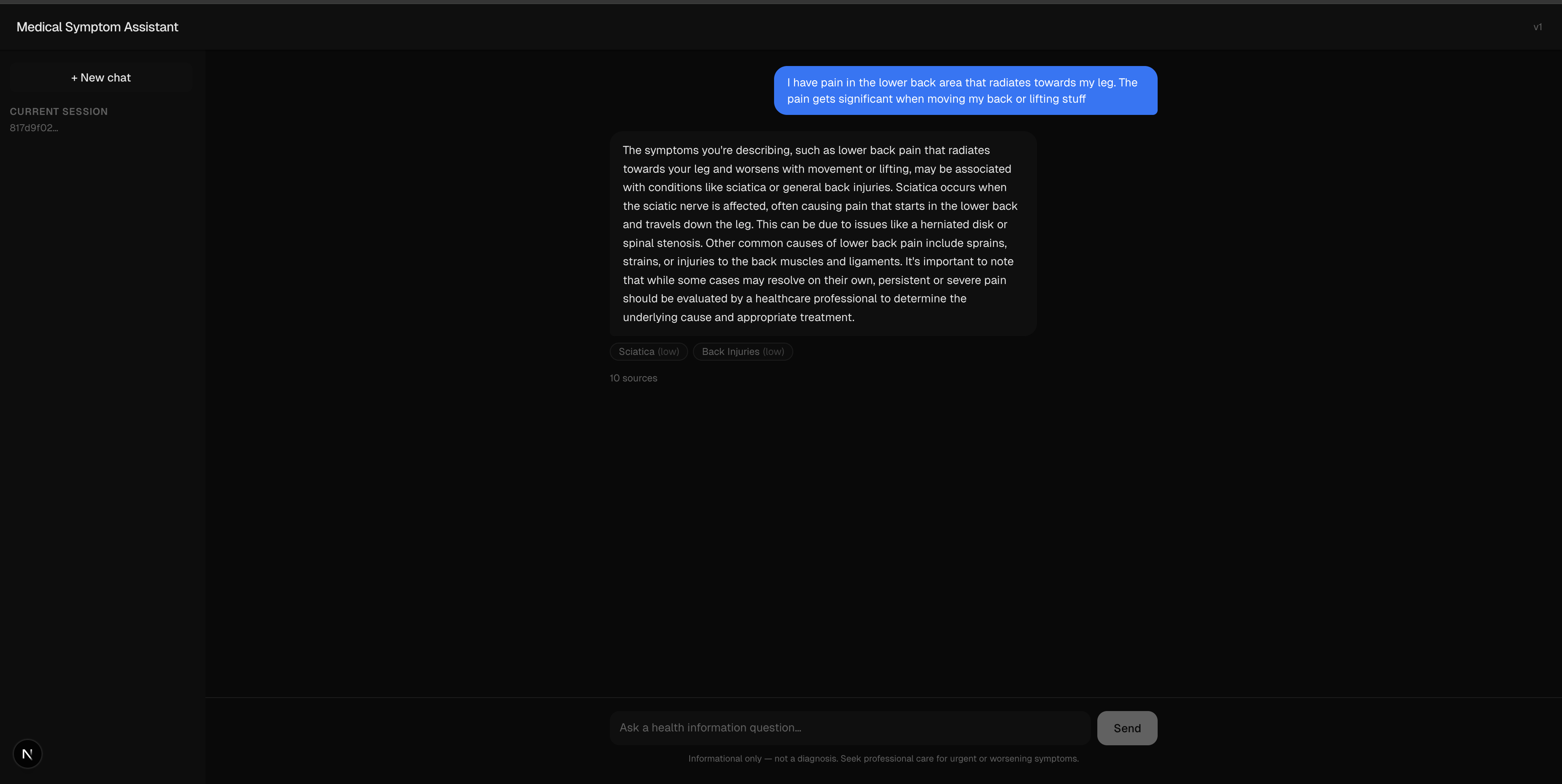 Medical Symptom Assistant screenshot 2