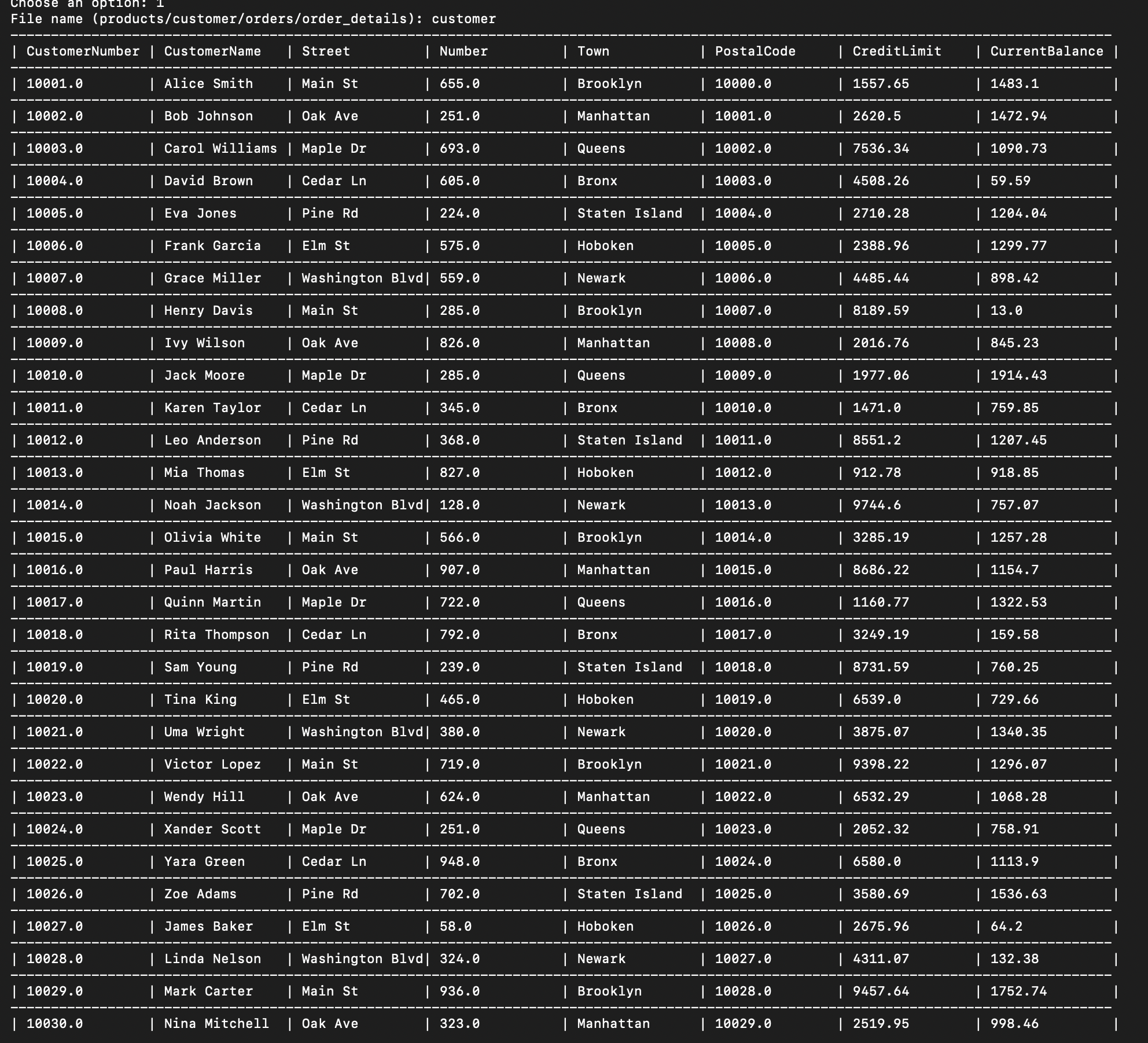 Relational Database System screenshot 2
